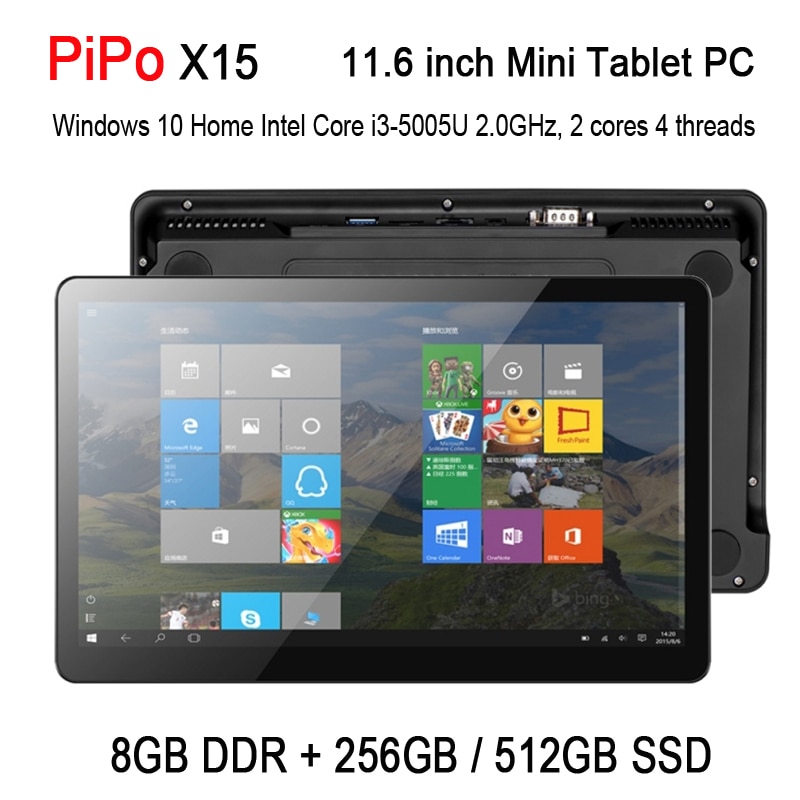 PiPo X15 ̴ ο PC º, 11.6 ġ LCD  10 Ȩ  ھ i3-5005U, 2.0GHz 8GB DDR + 256GB 512GB SSD HDMI Ʈ